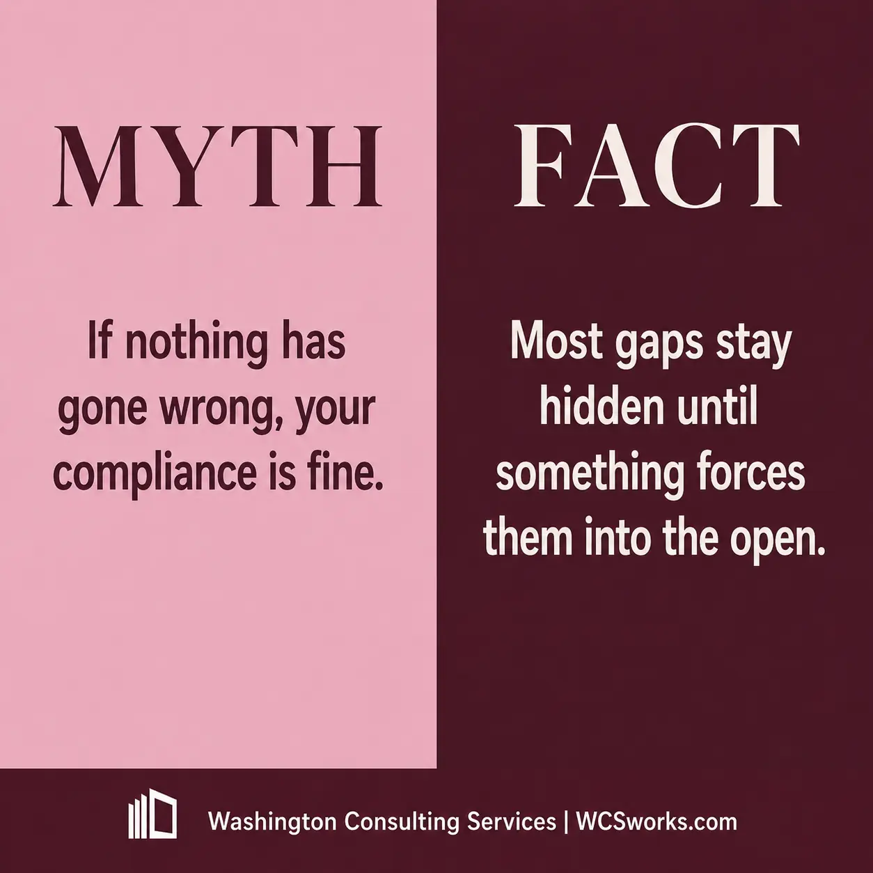 Myth vs Fact, Compliance social graphic
